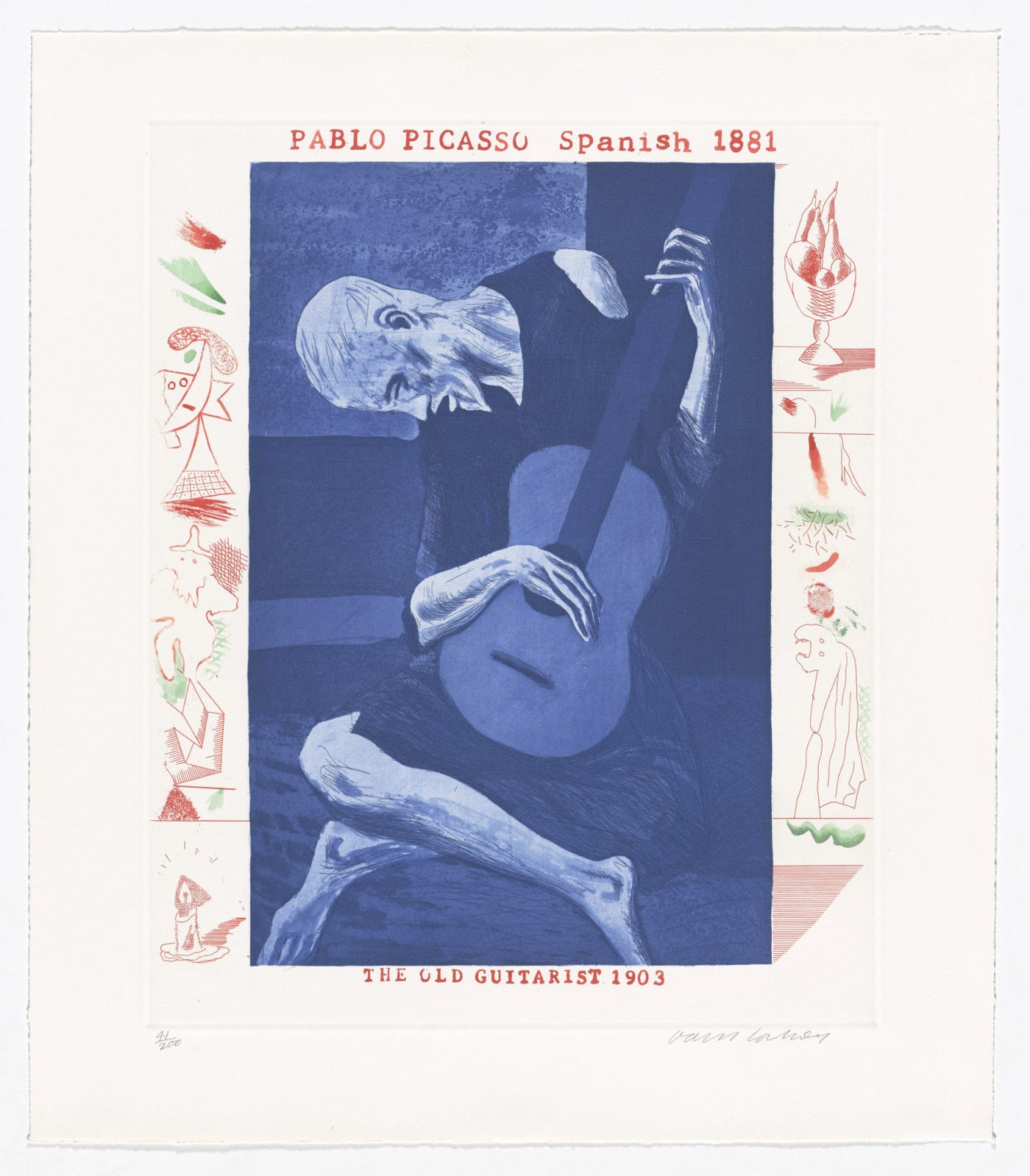 David Hockney, The Old Guitarist , 1976-77
