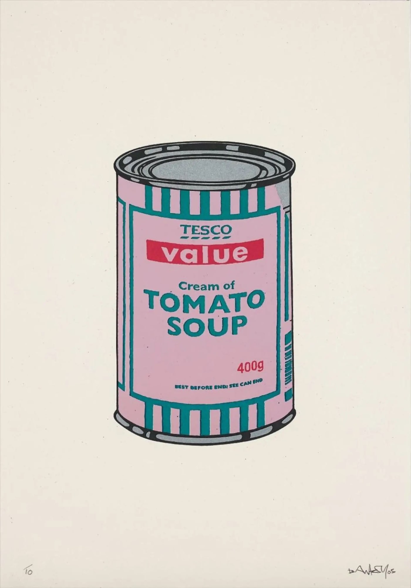 Banksy, Soup Can (Pink, Emerald, Raspberry) (Signed), 2005