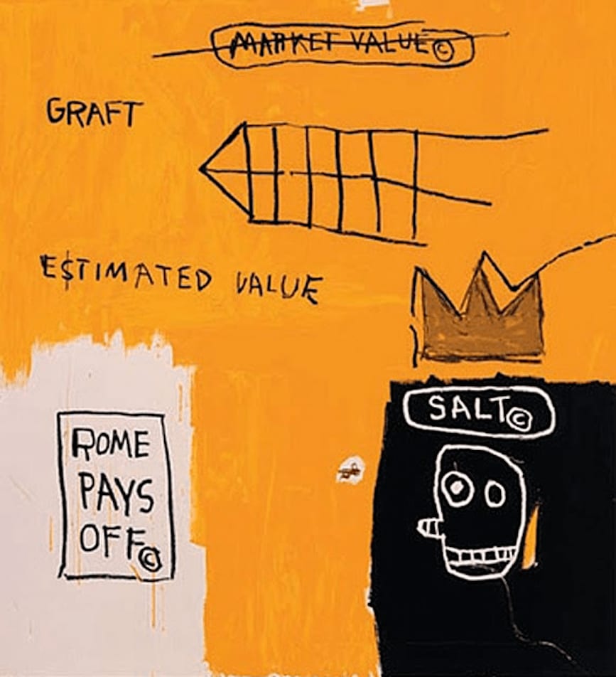 Jean-Michel Basquiat, Rome Pays Off, from Portfolio II, 1982-2004