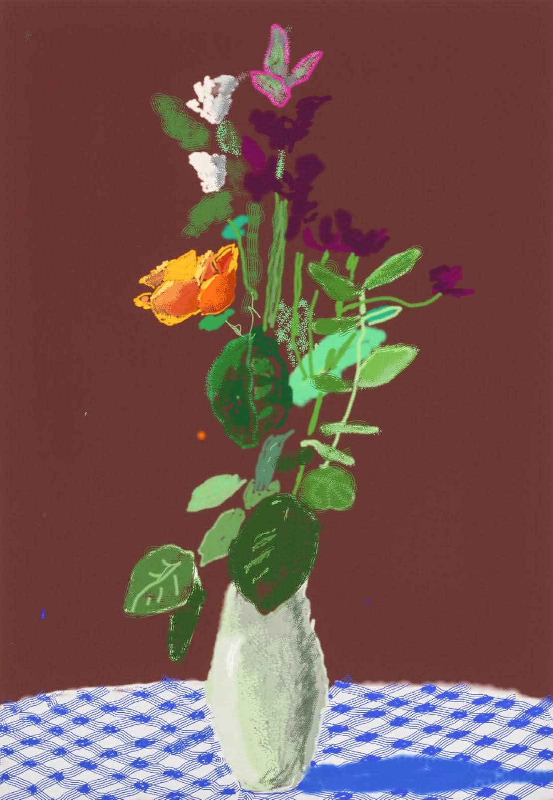 David Hockney, 7th March, More Flowers on the Table, 2021