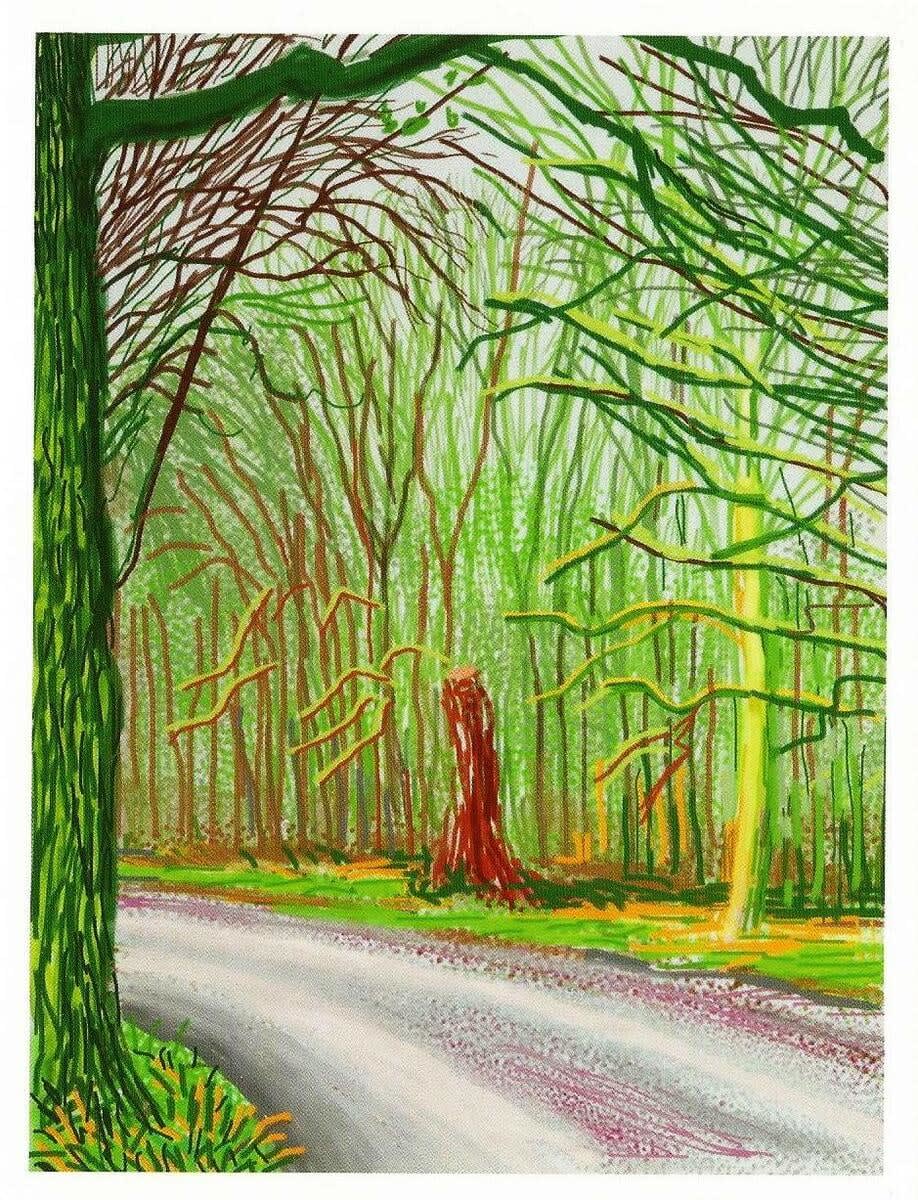 David Hockney, 18th of January, The Arrival of Spring in Woldgate, East Yorkshire, 2011
