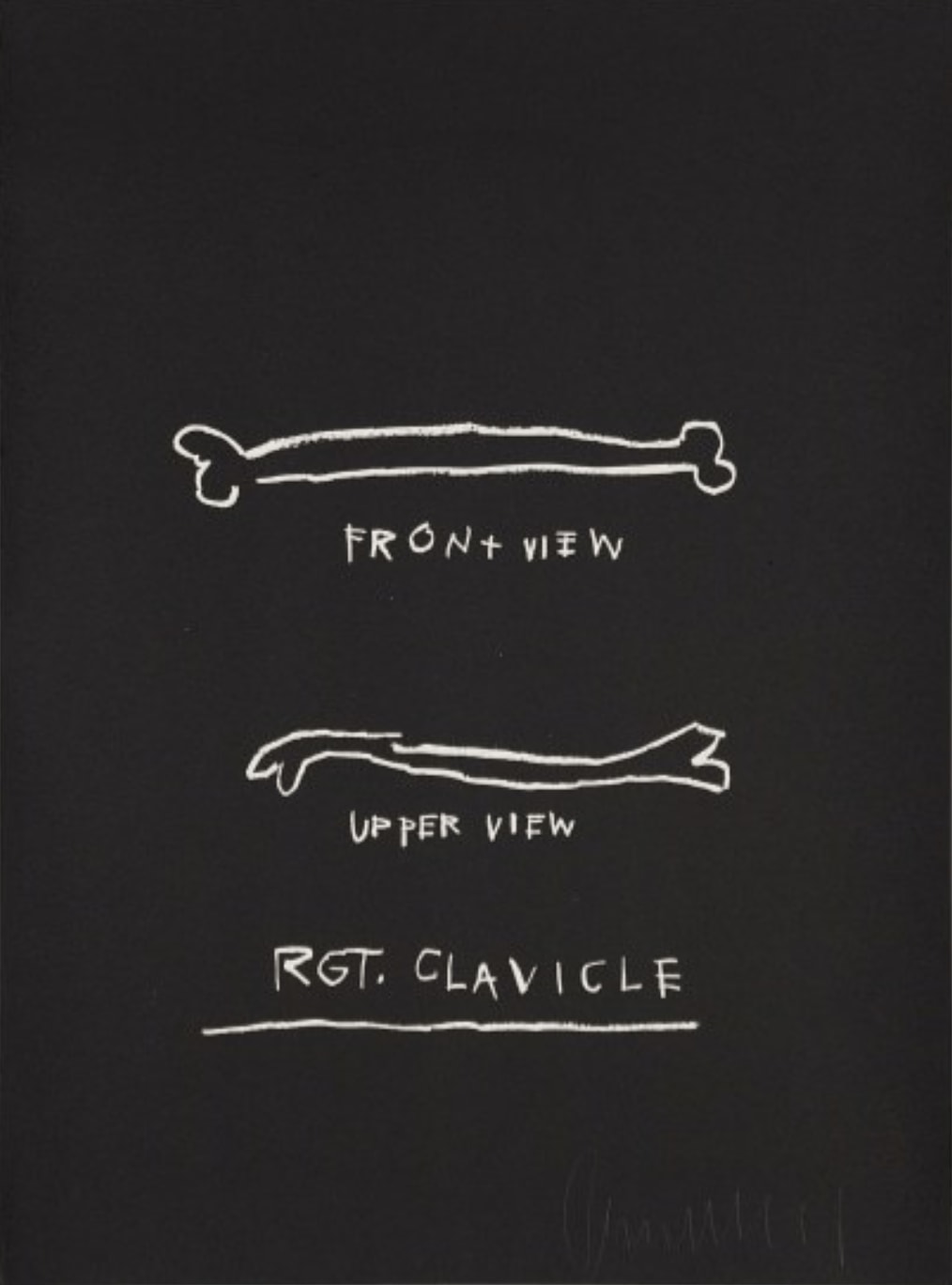 Jean-Michel Basquiat, Right Clavicle, from Anatomy, 1982