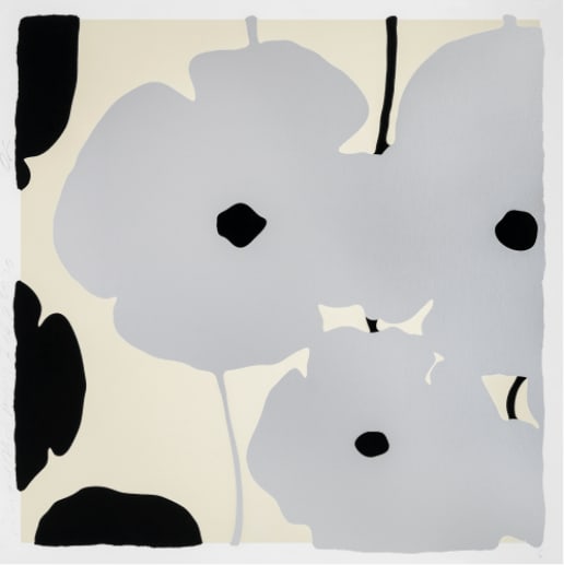 Donald Sultan, Silver and Black Poppies, 2020