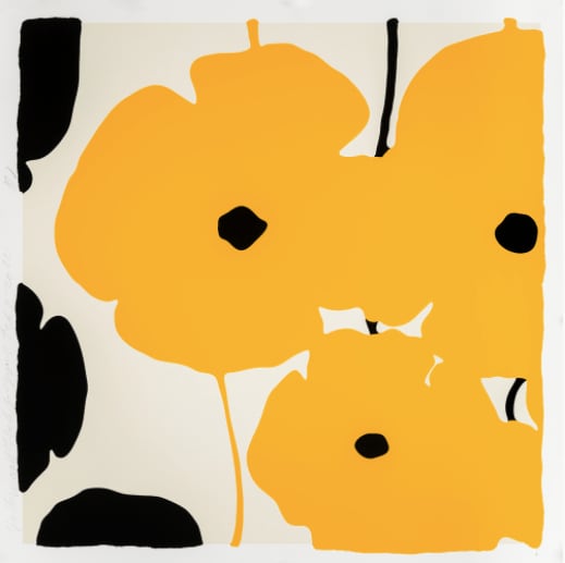 Donald Sultan, Yellow and Black Poppies, 2020