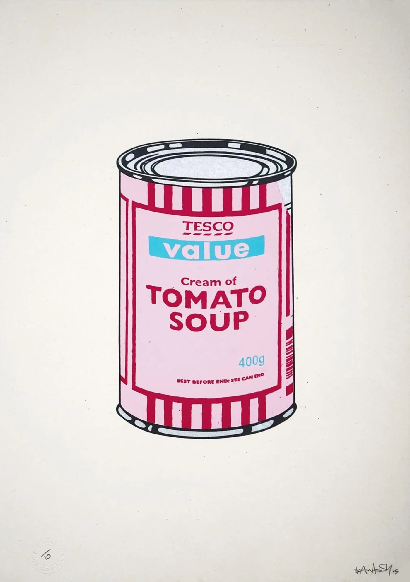 Banksy, Soup Can (Pink, Cherry, Blue) (Signed) , 2005