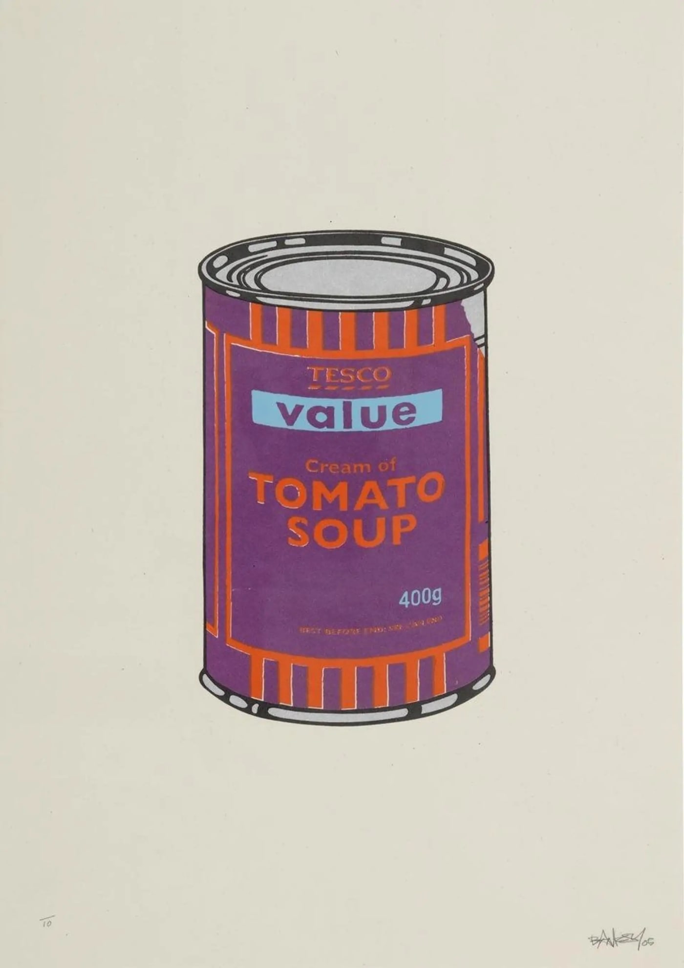 Banksy, Soup Can (Purple, Orange, Blue) (Signed) , 2005