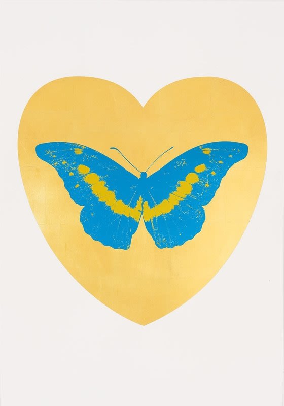 Damien Hirst, I Love You (Gold Leaf, Turquoise, Oriental Gold), 2015