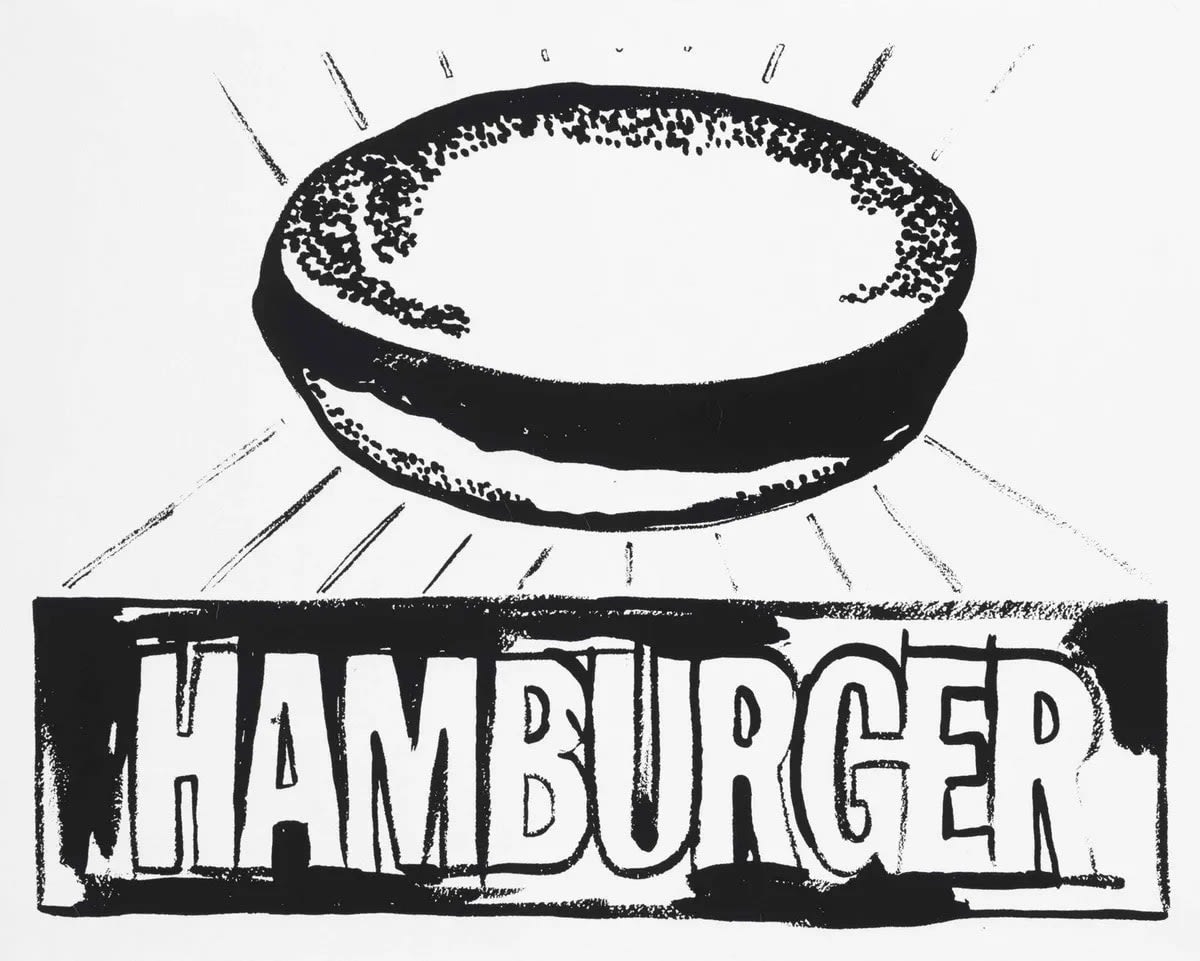Andy Warhol, Hamburger Positive, 1986