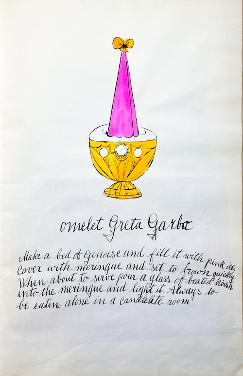Andy Warhol, Omelet Greta Garbo F.S. IV 133A, from Wild Raspberries, 1959