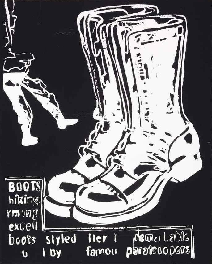 Andy Warhol, Paratrooper Boots Negative, 1985-86