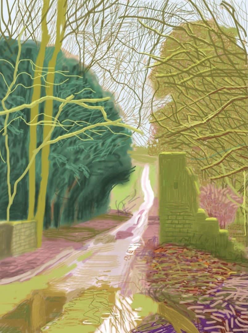 David Hockney, 29th of January, The Arrival of Spring in Woldgate, East Yorkshire, 2011