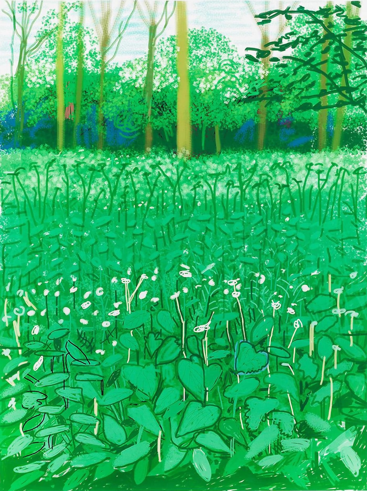 David Hockney, May 6, The Arrival of Spring in Woldgate, East Yorkshire, 2011