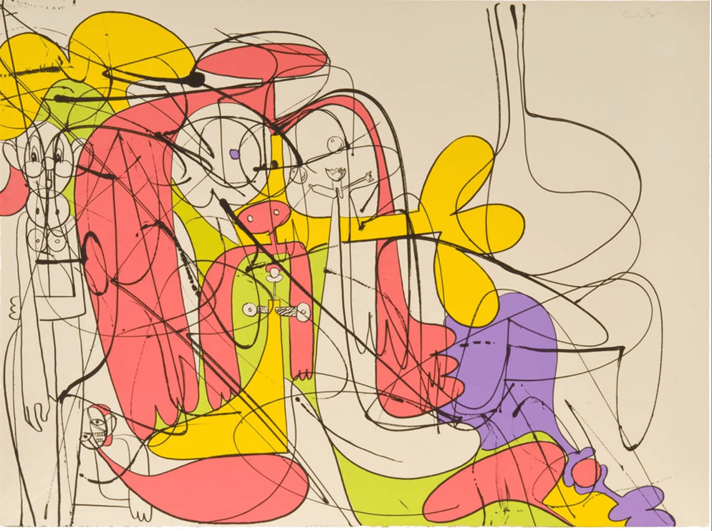 George Condo, Reclining Nude Forms (State I), 2001