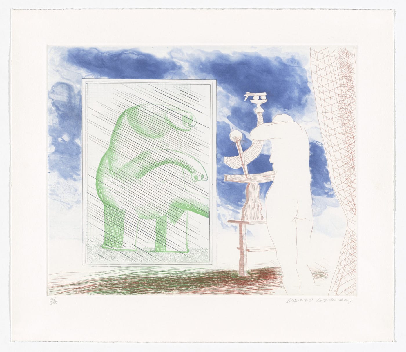 David Hockney, A Picture of Ourselves, 1976-77