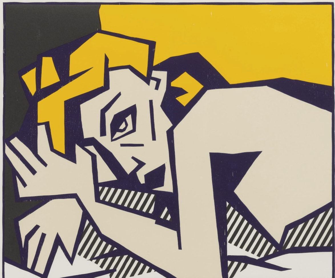 Roy Lichtenstein, Reclining Nude (C. 172), from Expressionist Woodcut Series, 1980