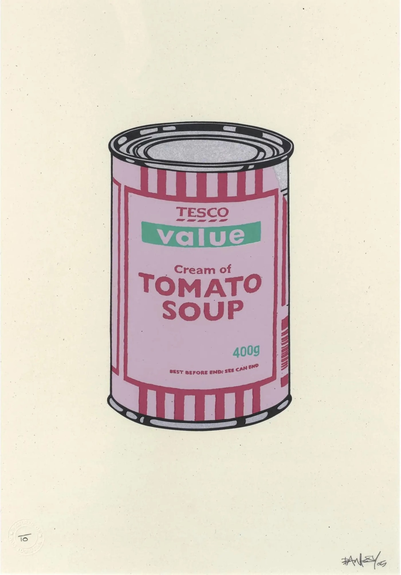 Banksy, Soup Can (Lilac, Cherry, Mint) (Signed) , 2005