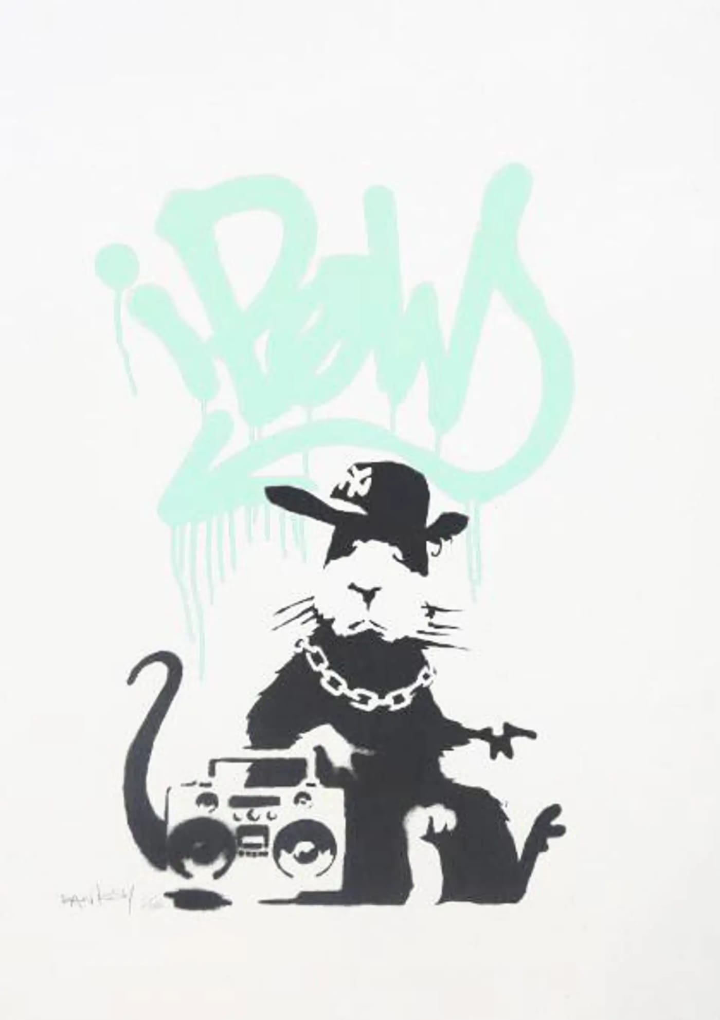 Banksy, Gangsta Rat (Mint) (Signed) , 2004
