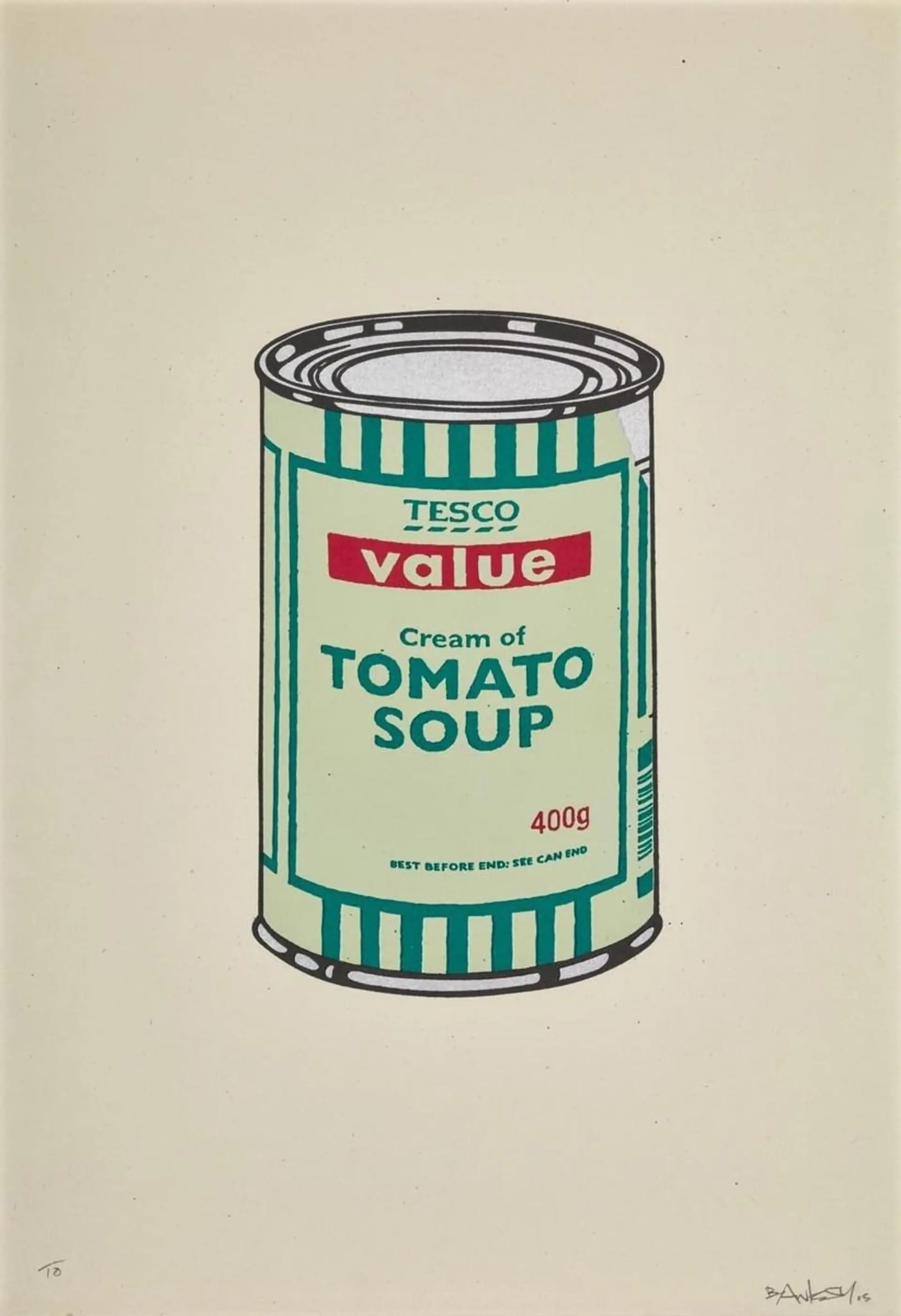 Banksy, Soup Can (Mint, Emerald, Cherry) (Signed) , 2005
