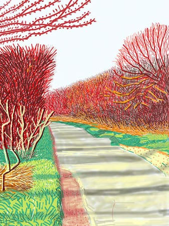 David Hockney, 21st of March, The Arrival of Spring in Woldgate, East Yorkshire, 2011