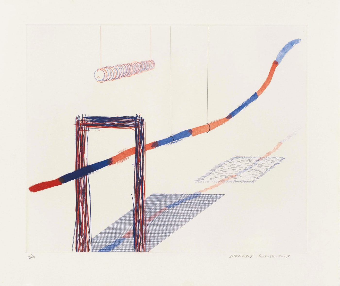 David Hockney, It Picks It's Way , 1976-77