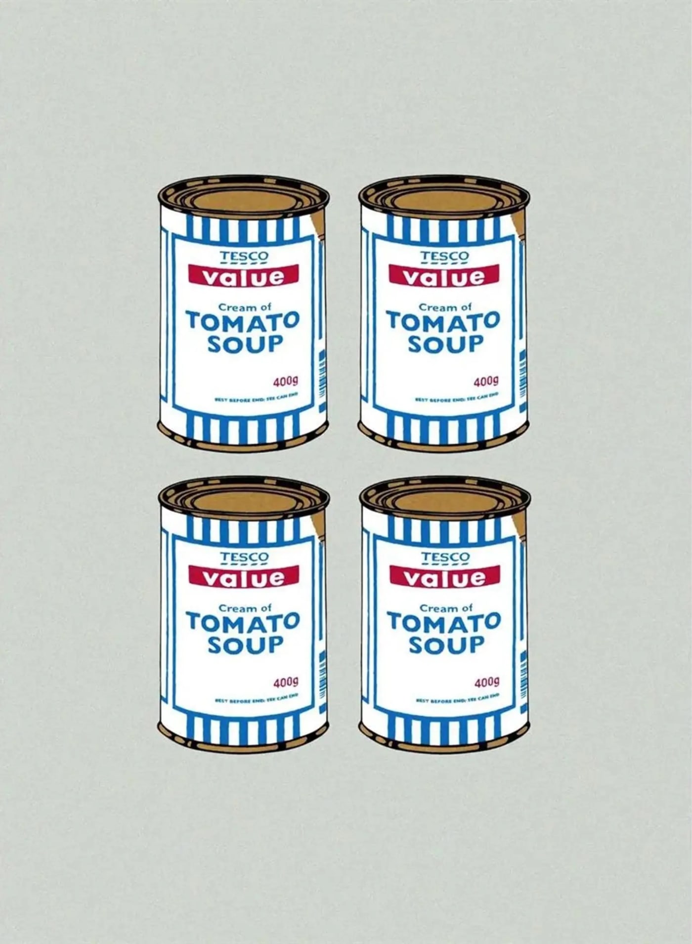 Banksy, Soup Cans Quad (Grey Paper) (Signed), 2006