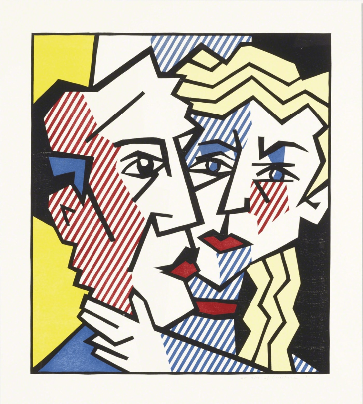 Roy Lichtenstein, The Couple (C. 175), from the Expressionist Woodcut Series , 1980