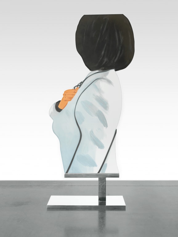 Alex Katz, Vivien in White Coat , 2022