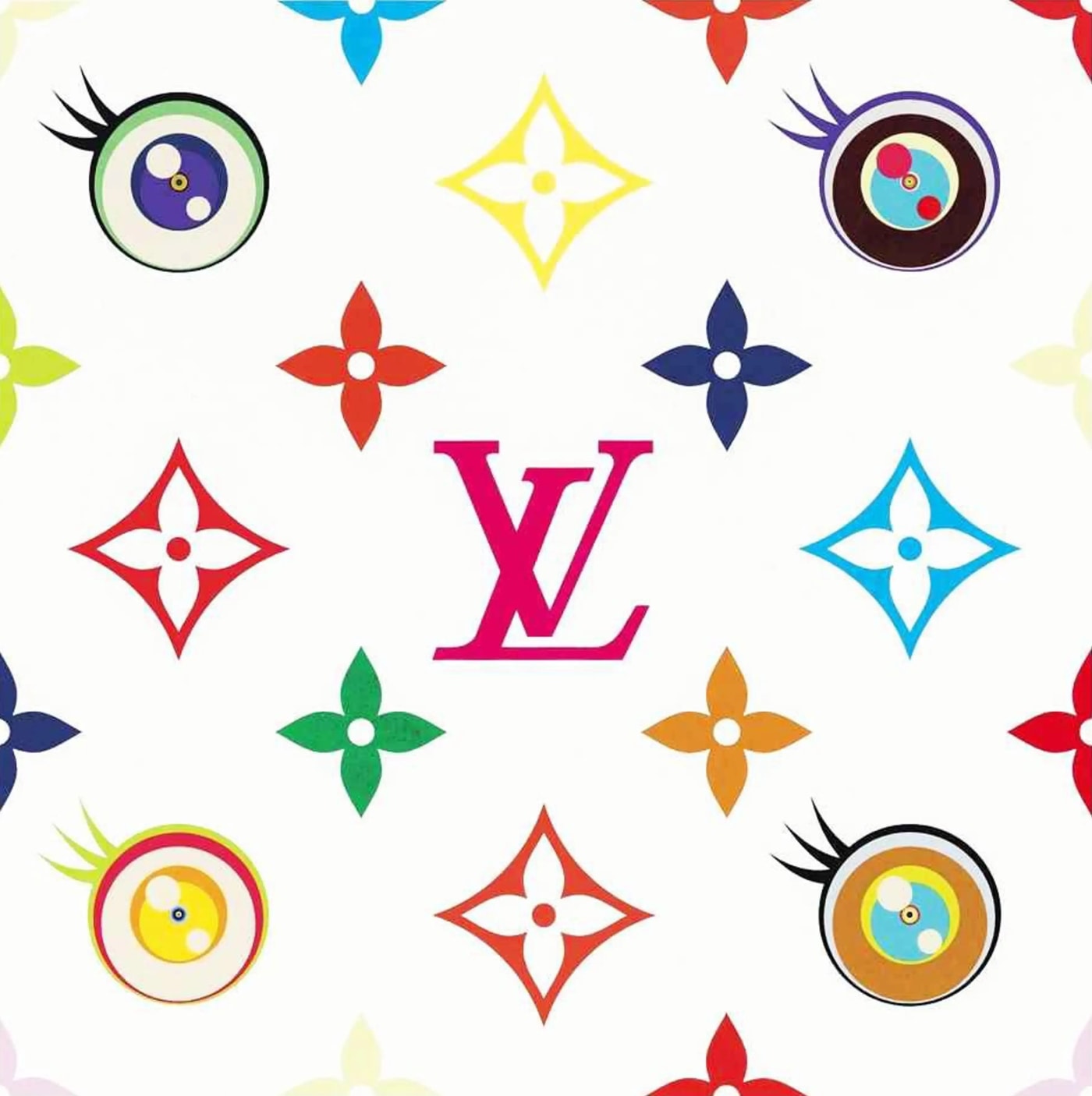 Takashi Murakami, Eye Love Superflat on White, 2003