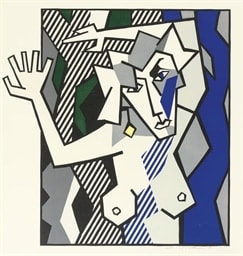 Roy Lichtenstein, Nude In the Woods (C. 174), from Expressionist Woodcut Series, 1980