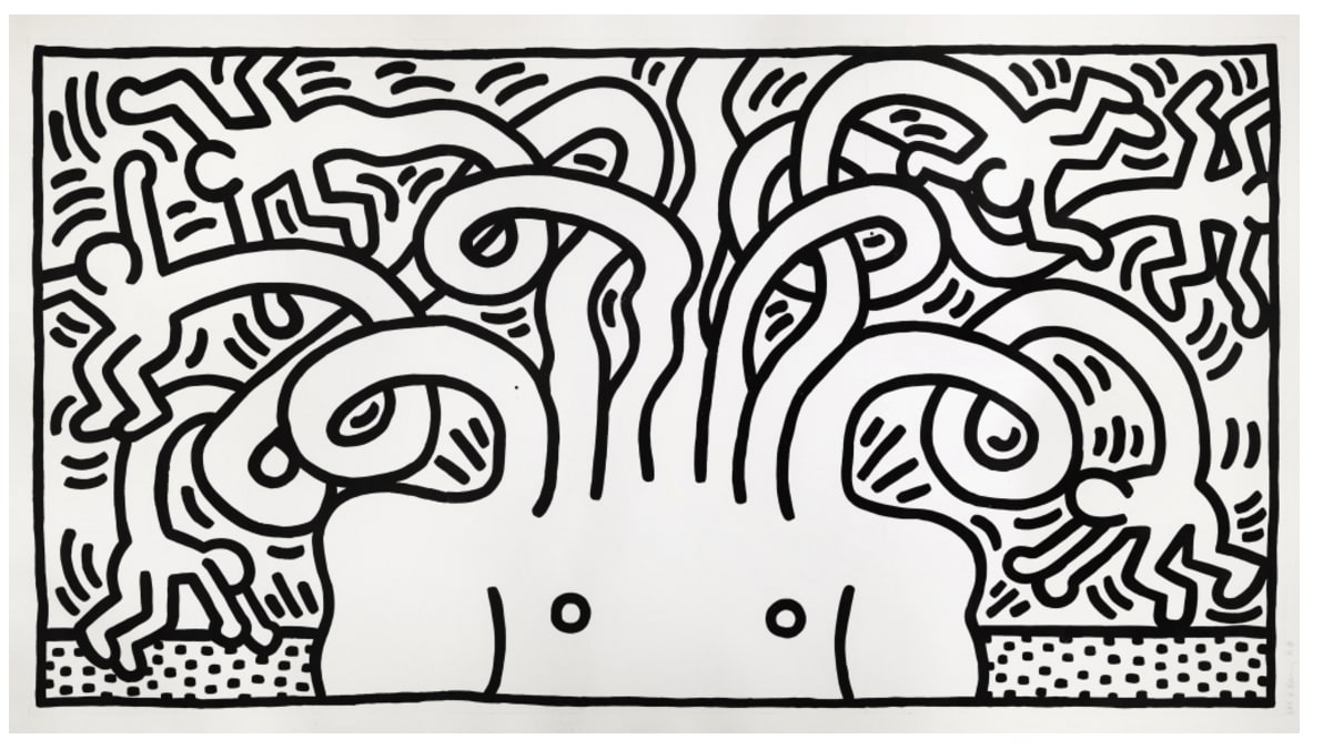 Keith Haring, Untitled (Medusa) (Littmann PP . 54-55), 1986