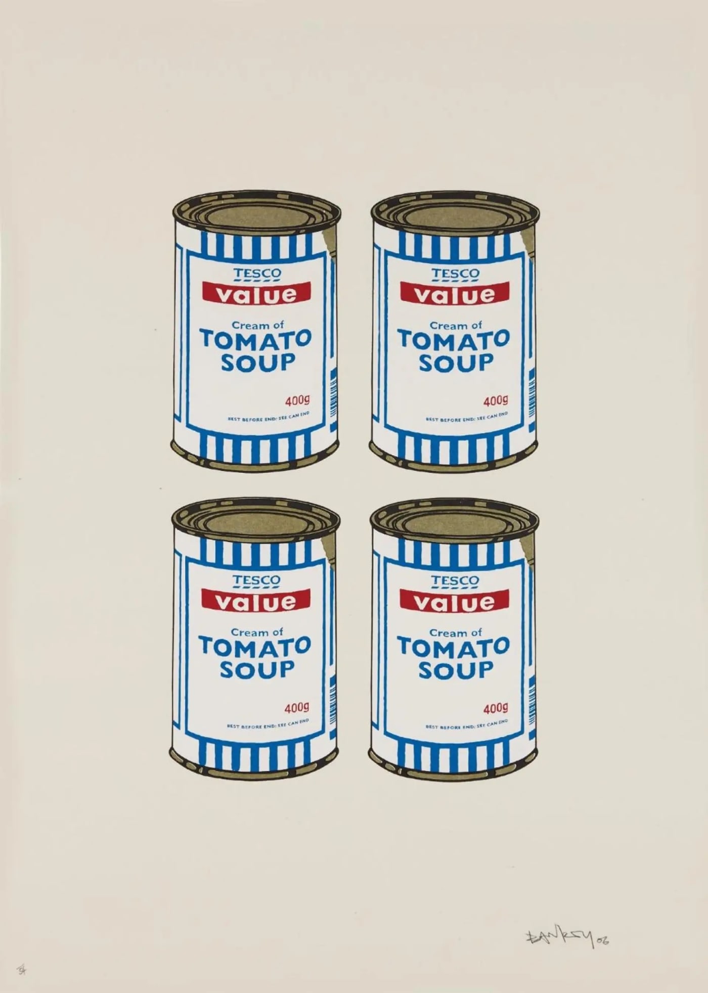 Banksy, Soup Cans Quad (Cream Paper) (Signed) , 2006