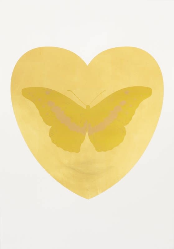 Damien Hirst, I Love You (Gold Leaf, Oriental Gold, Cool Gold), 2015