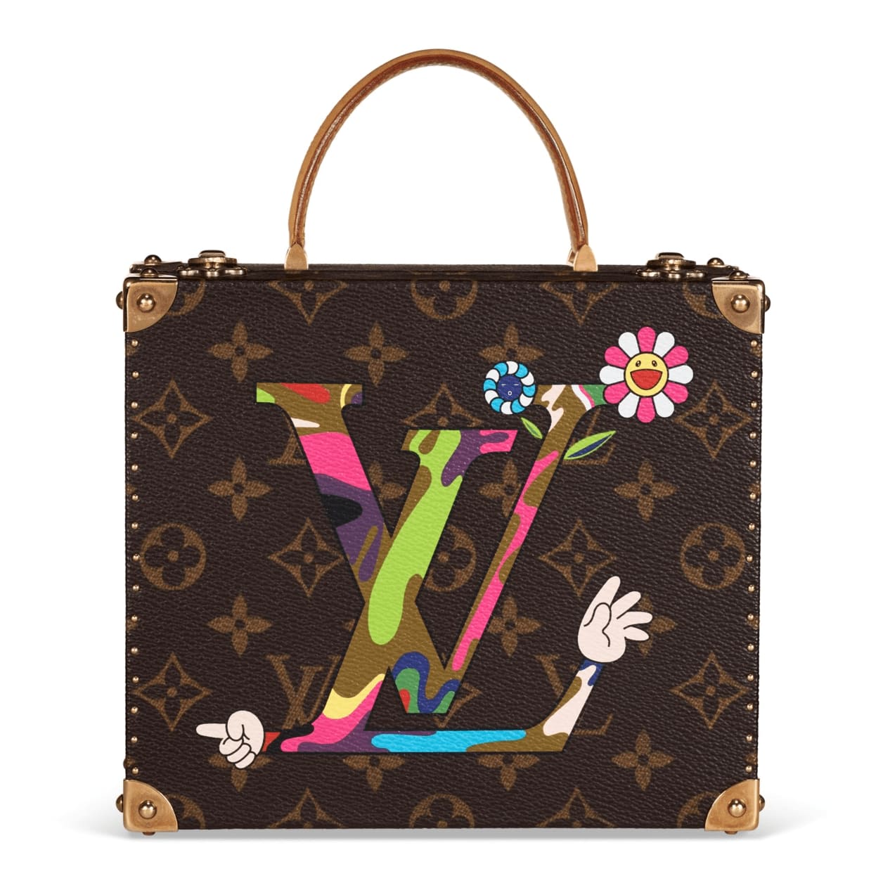 Takashi Murakami, LIMITED EDITION CLASSIC MONOGRAM CANVAS LV HAND MOCA SUPERFLAT JEWELLERY BOX, 2003