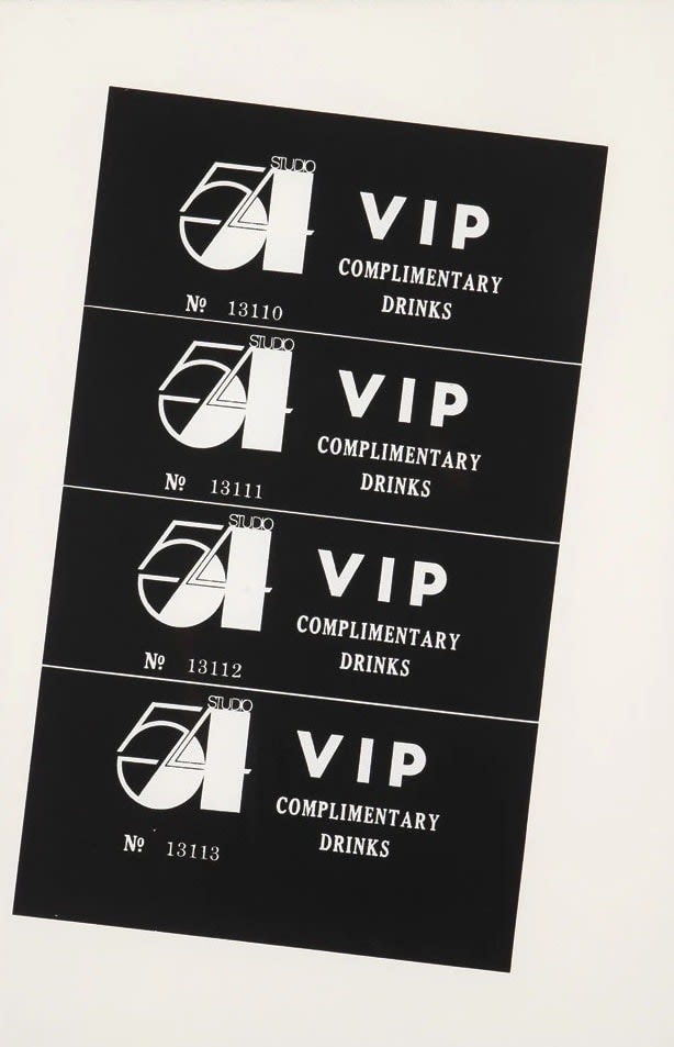 Andy Warhol, Studio 54 Complimentary Drink Invitation F.S. IIIA 16 , 1978