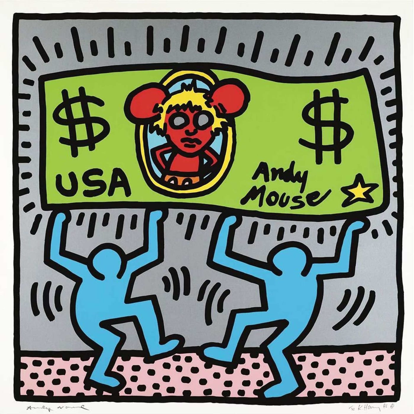 Keith Haring, Andy Mouse 3, 1986