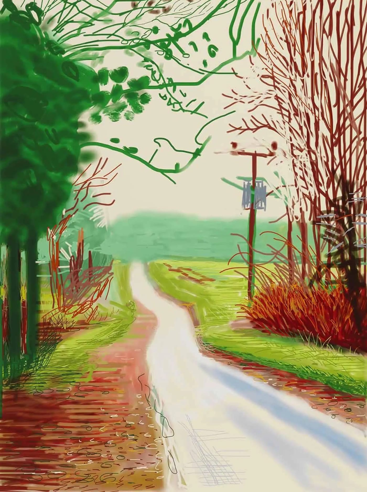David Hockney, February 23rd, The Arrival of Spring in Woldgate, East Yorkshire, 2011