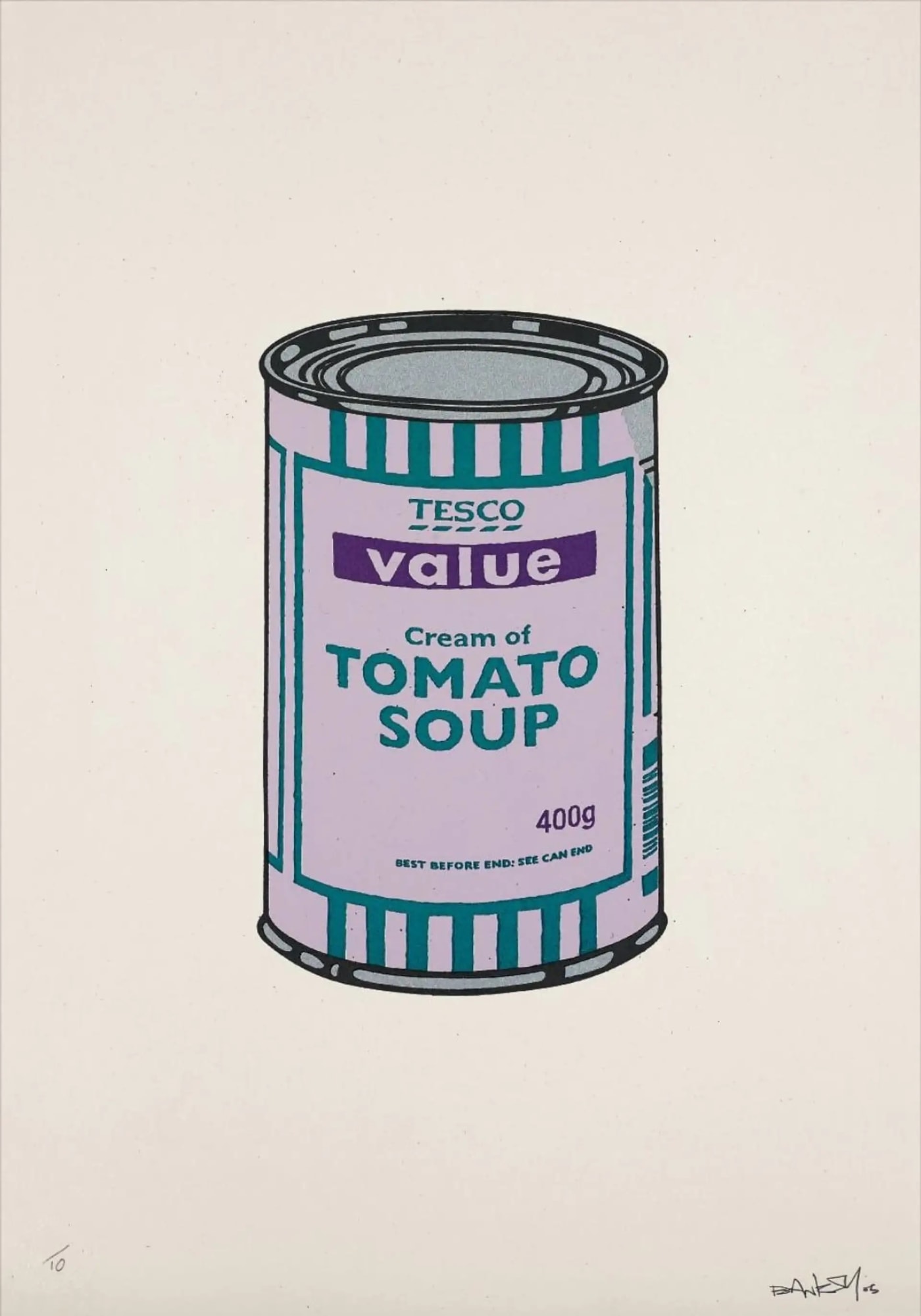 Banksy, Soup Can (Lilac, Emerald, Purple) (Signed) , 2005