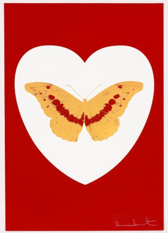 Damien Hirst, I Love You (White, Red, Cool Gold, Poppy Red), 2015