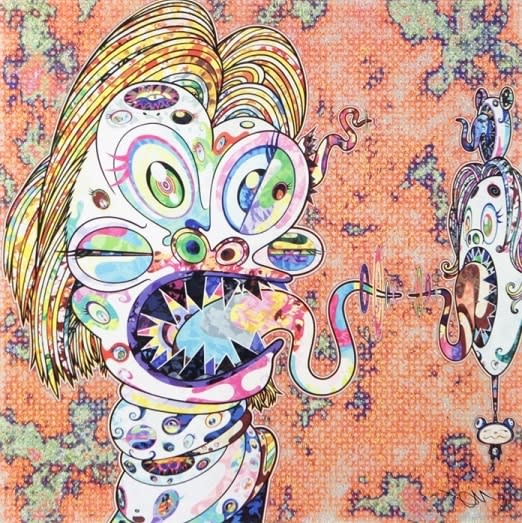 Takashi Murakami, An Homage to Francis Bacon (Study for Head of Isabel Rawsthorne, Moire), 2016