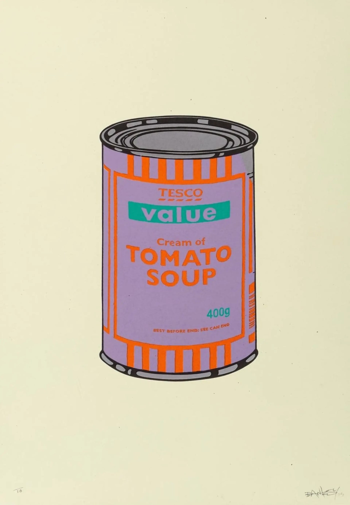 Banksy, Soup Can (Violet, Orange, Mint) (Signed) , 2005
