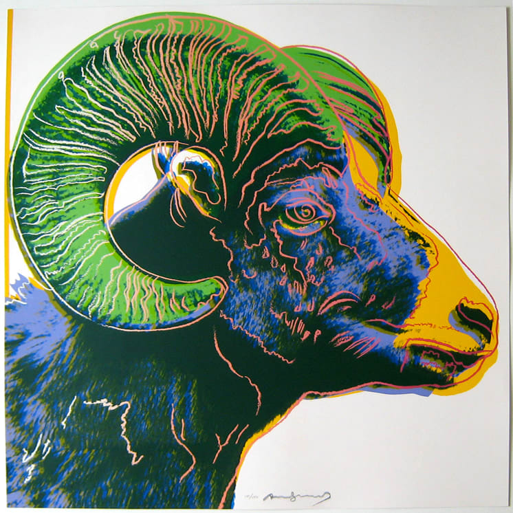 Andy Warhol, Bighorn Ram F.S. II 302, 1983