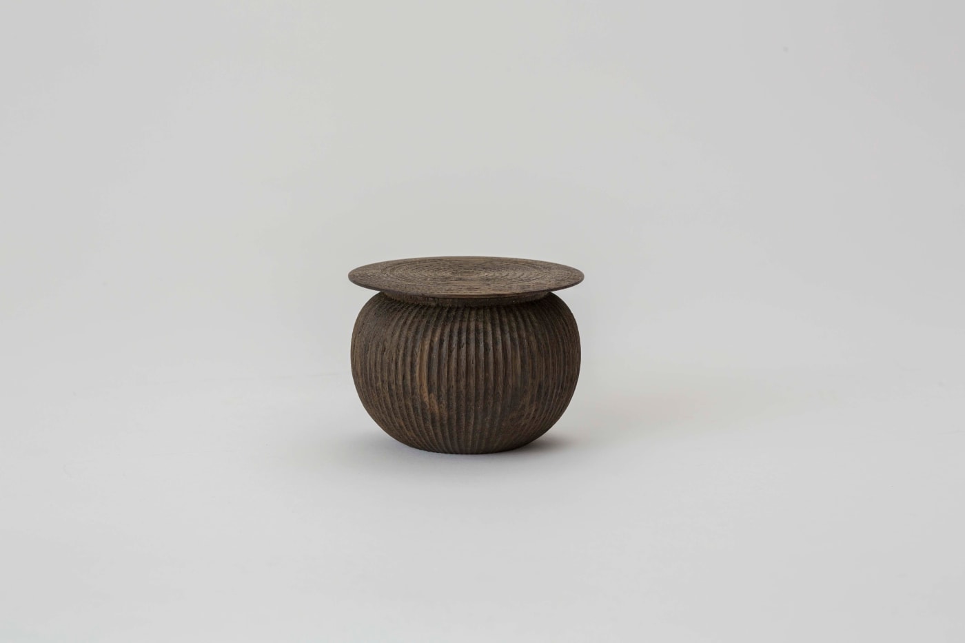 Jihei Murase, Corrugated Tea Container of Jindai Keyaki (Ancient Japanese Zelkova), 2022