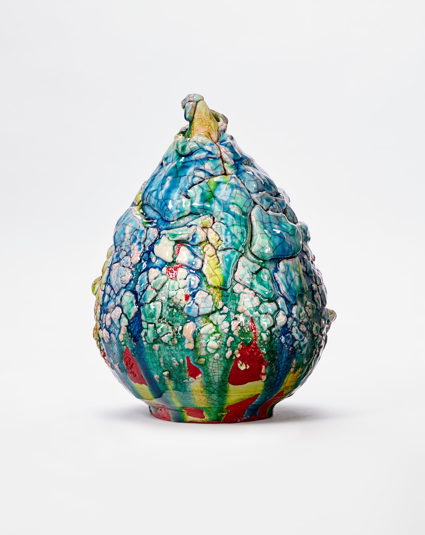 Kodai Ujiie, Oribe Lacquer Medium Jar - 織部漆朱塗中壺, 2023