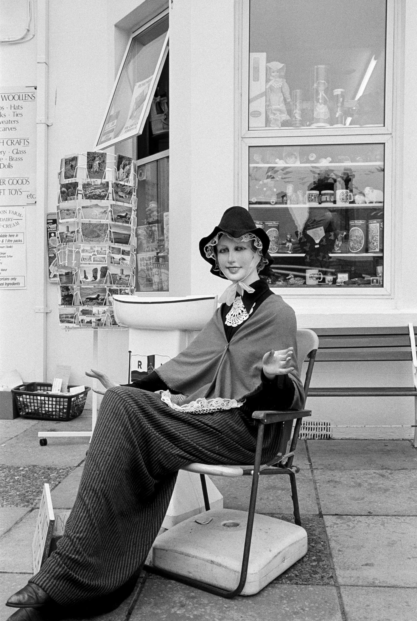 David Hurn, Tenby Wales. Mannequin Nation Costume., 1989