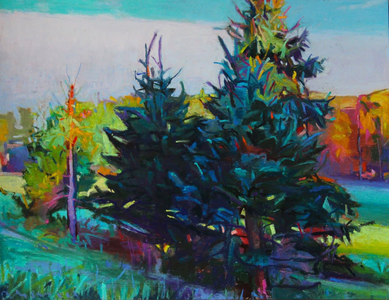 Charles Basham, PINES EDGES IN GOLD, 2023