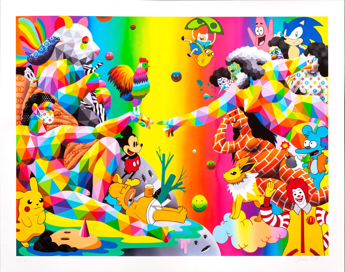 Okuda San Miguel, "Living in two worlds at once", 2021