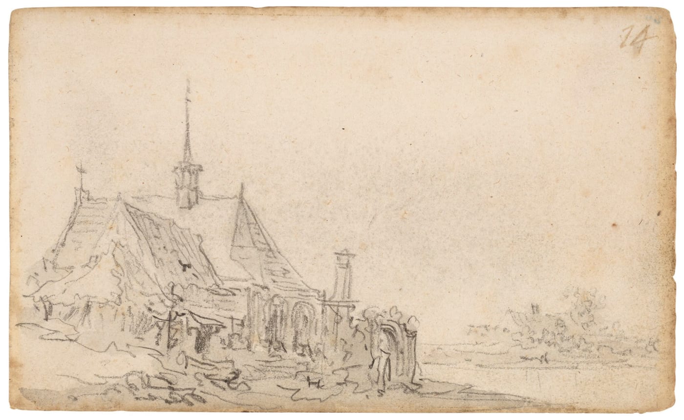 Jan van Goyen (1596 – 1656), A village church, 1650