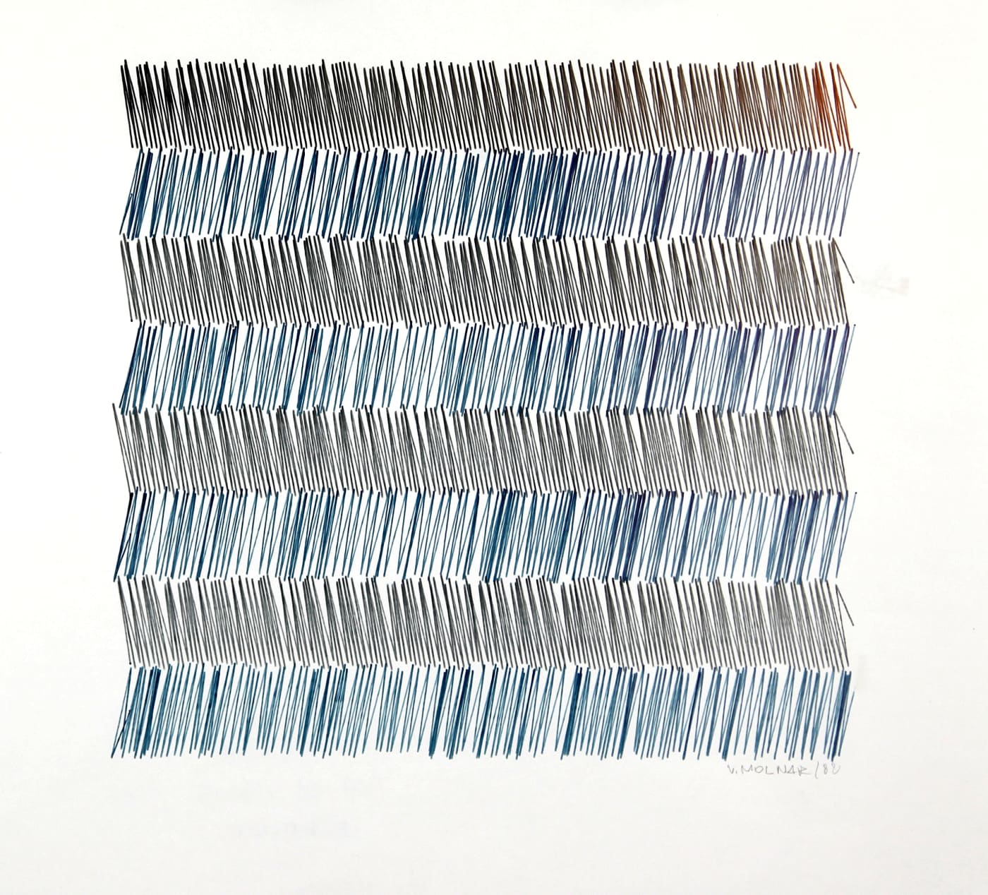 Vera MOLNAR, Va-et-vient "Ecriture" , 1988