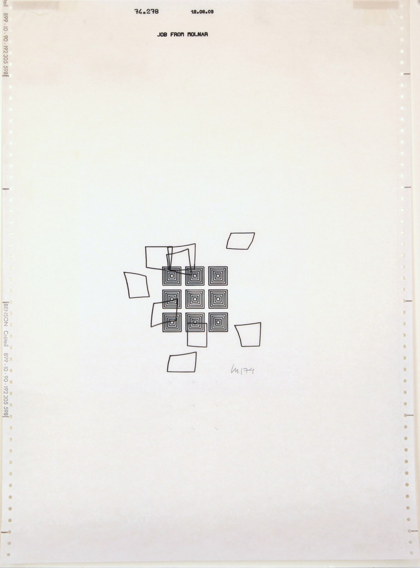 Vera MOLNAR, Hommage à Barbaud (réf. 74F), 1974