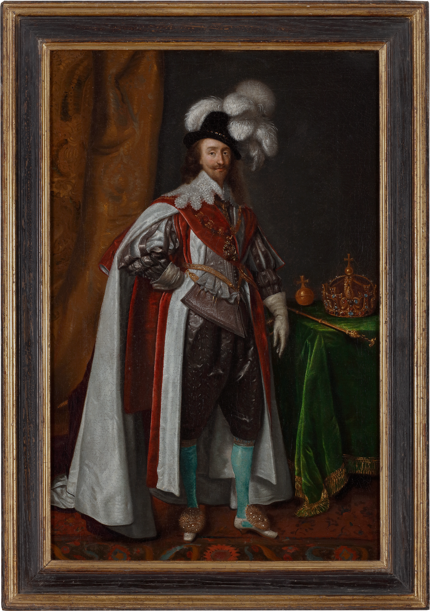English School, Portrait of Charles I (1600-1649), wearing the robes of the Order of the Garter, c. 1633-40